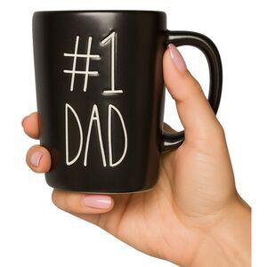 Rae Dunn #1 Dad Mug Cup 16 OZ Black Coffee Tea CERAMIC NWT